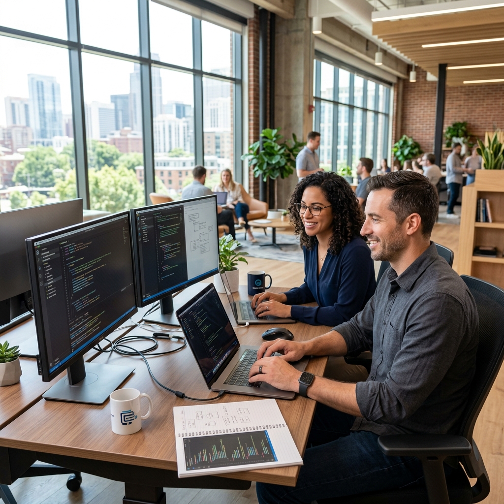 UpNext software developers working