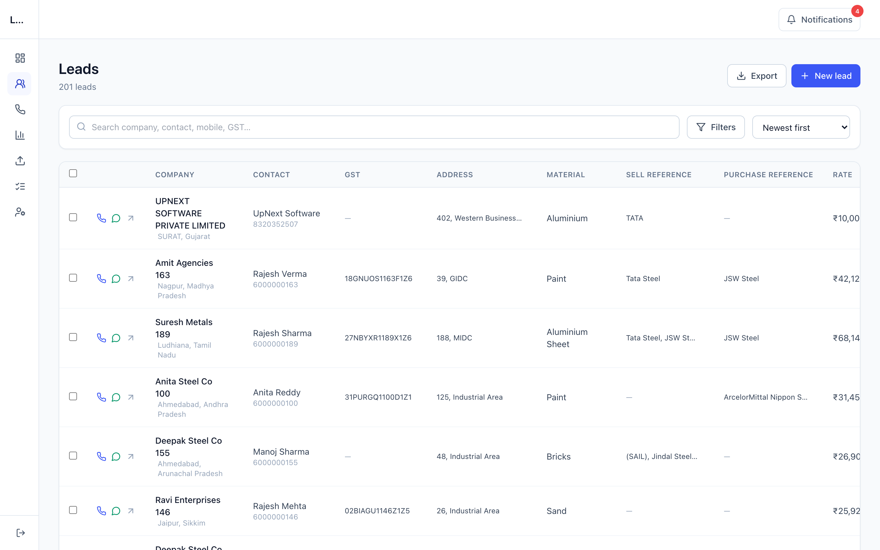 Orbis Lead CRM — Leads — search, filter & manage